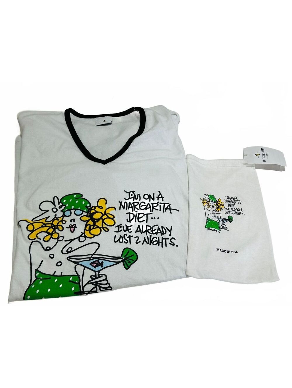 Emerson Margarita Diet Graphic Sleepshirt Nightshirt Made in USA OS